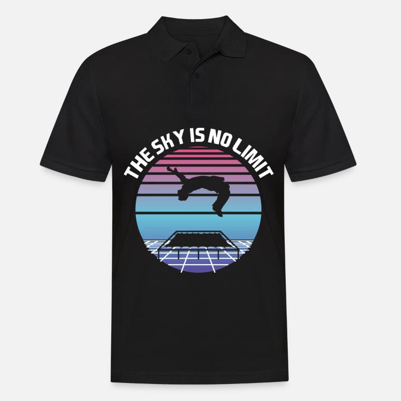 The Sky is No Limit Trampoline - Männer Poloshirt - Schwarz