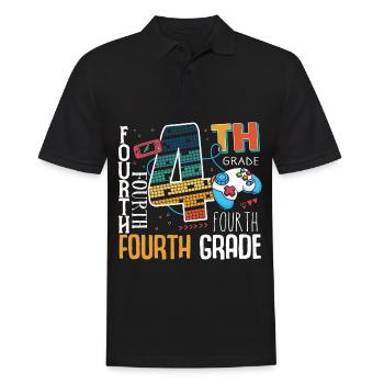 4. Klasse Gaming Schulkind - Männer Poloshirt - Schwarz - Vorne - Kai (181cm)