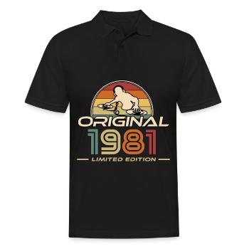 1981 - Männer Poloshirt - Schwarz - Vorne - Kai (181cm)