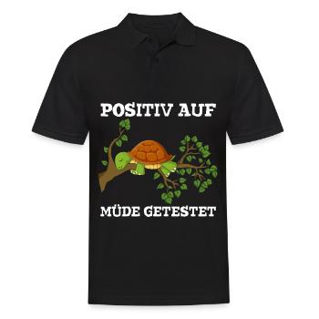 Testé positif pour chemise de nuit tortue fatiguée - Polo Homme - noir - Devant - Kai (181cm)