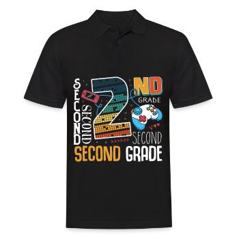 2nd Grade Gaming Schoolchild - Men's Polo Shirt - black - Front - Kai (181cm)