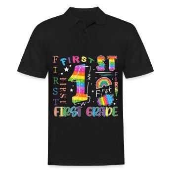 1st Grade Pop It Schoolchild - Men's Polo Shirt - black - Front - Kai (181cm)