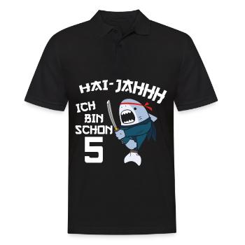 5. Geburtstag Ninja 5 Jahre Ninja Hai Kostüm - Männer Poloshirt - Schwarz - Vorne - Kai (181cm)