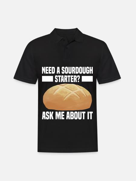 Sauerteig Bäcker | Brotbäcker Brot Backen Geschenk - Männer Poloshirt - Schwarz
