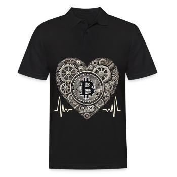 Bitcoin Herzschlag Steampunk - Männer Poloshirt - Schwarz - Vorne - Kai (181cm)