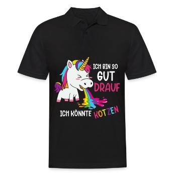 Je suis de si bonne humeur que je pourrais vomir - Polo Homme - noir - Devant - Kai (181cm)