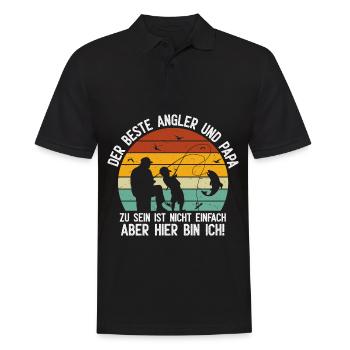 Bester Angler Und Papa Zu Sein Ist Nicht Einfach - Männer Poloshirt - Schwarz - Vorne - Kai (181cm)