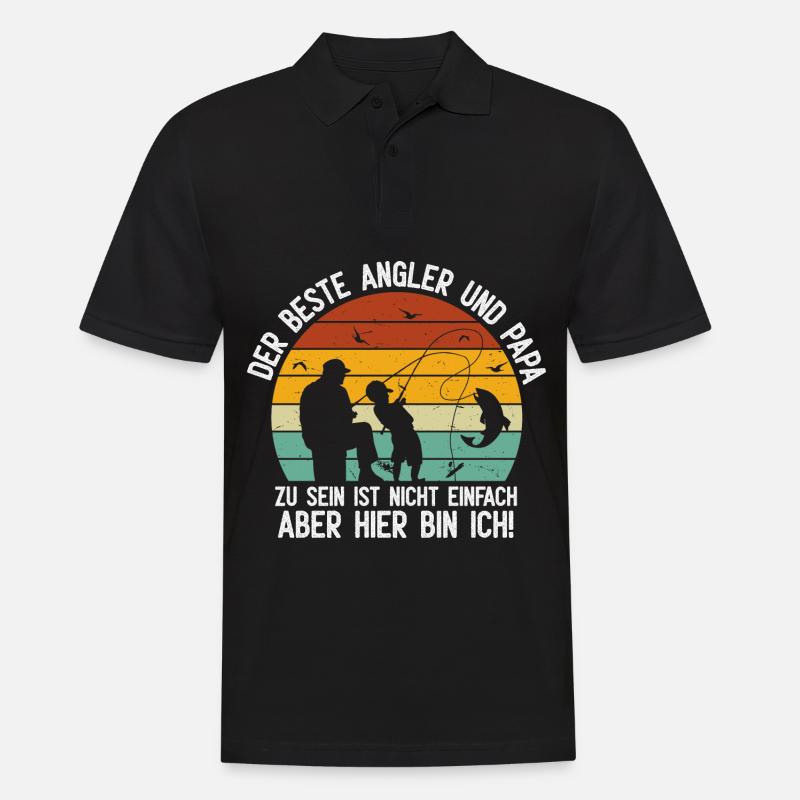 Bester Angler Und Papa Zu Sein Ist Nicht Einfach - Männer Poloshirt - Schwarz