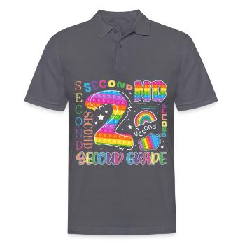 2nd grade Pop It school child - Men's Polo Shirt - charcoal grey - Front - Nico (186cm)