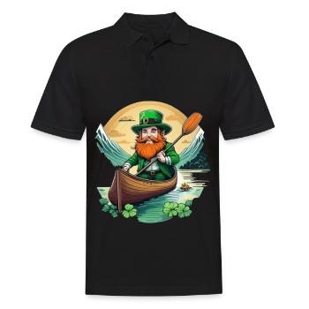 St. Patrick's Day Kleeblatt Kajak - Männer Poloshirt - Schwarz - Vorne - Kai (181cm)
