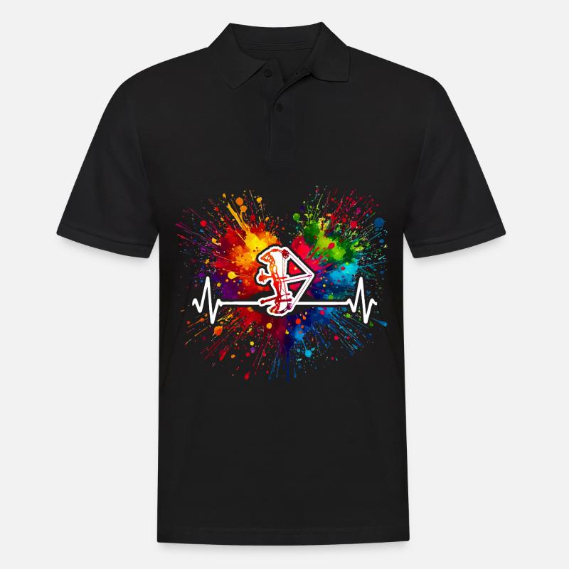 Bogenschießen Herzschlag - Männer Poloshirt - Schwarz