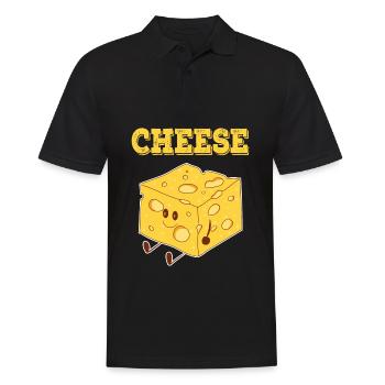Funny Cheese TShirt pour les personnes dépendantes - Polo Homme - noir - Devant - Kai (181cm)