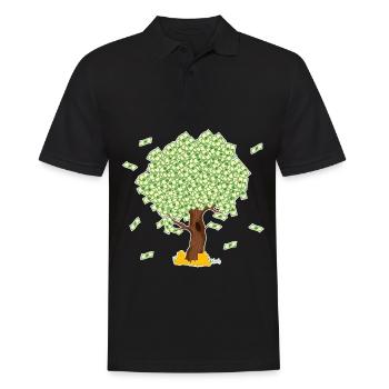 Tshirt Tree of Money Design Pour ceux qui veulent - Polo Homme - noir - Devant - Kai (181cm)