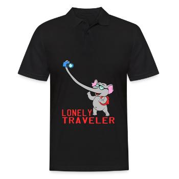 Solo? Alone? Traveler? A Nice Traveling Design - Men's Polo Shirt - black - Front - Kai (181cm)