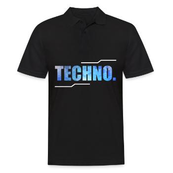 Ein TechnoTStück für Musikliebhaber, die "Techno" - Männer Poloshirt - Schwarz - Vorne - Kai (181cm)