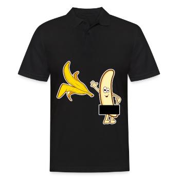 Un tshirt vilain pour un vilain tshirt "Banana - Polo Homme - noir - Devant - Kai (181cm)