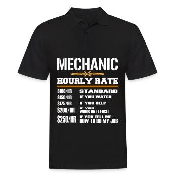 Working Tee For Mechanic Saying "Mechanic Hourly - Men's Polo Shirt - black - Front - Kai (181cm)