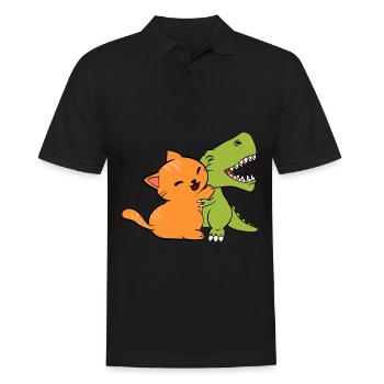 Teeshirt Cool Dinosaure Pour Amoureux des Animaux - Polo Homme - noir - Devant - Kai (181cm)