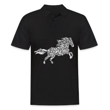 Horsing Shirt For Horse Lovers With Illustration - Men's Polo Shirt - black - Front - Kai (181cm)