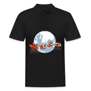 "Merry Christmas Moon" Chemise Hohohoho de Noël - Polo Homme - noir - Devant - Kai (181cm)