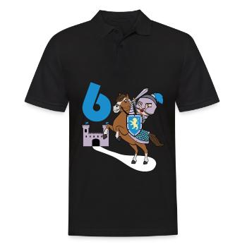 6th Birthday Great gift idea for every knight and - Men's Polo Shirt - black - Front - Kai (181cm)