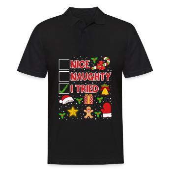 Collection de l'humour de Noël pour adultes - Polo Homme - noir - Devant - Kai (181cm)