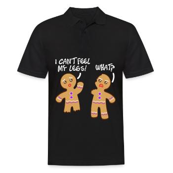 "Je ne peux pas sentir mes jambes quoi?" Design - Polo Homme - noir - Devant - Kai (181cm)