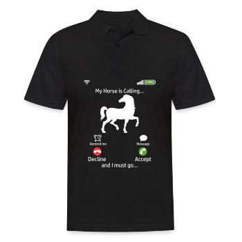 Chemise Horsing pour les amateurs de chevaux "Mon - Polo Homme - noir - Devant - Kai (181cm)