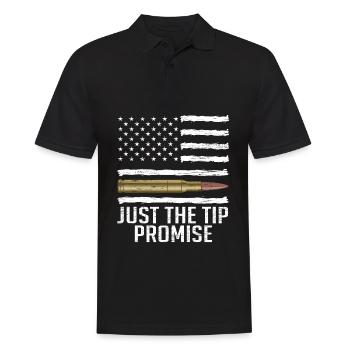 Great Gun Tee For Gun Lovers Saying "Just The Tip - Men's Polo Shirt - black - Front - Kai (181cm)