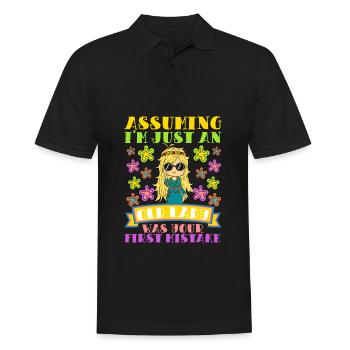 Angenommen, ich bin nur eine alte Dame war deine erste - Männer Poloshirt - Schwarz - Vorne - Kai (181cm)