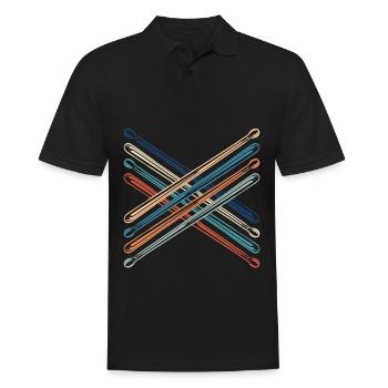 Drumming Shirt für Schlagzeuger "Drumsticks" Awesome - Männer Poloshirt - Schwarz - Vorne - Kai (181cm)
