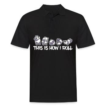 C'est comme ça que je roule T-shirt Pandas mignon - Polo Homme - noir - Devant - Kai (181cm)