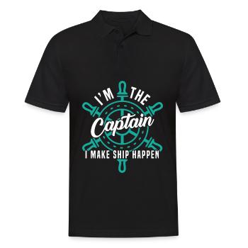 Ich bin der Kapitän, für den ich Ship Happen designiere - Männer Poloshirt - Schwarz - Vorne - Kai (181cm)