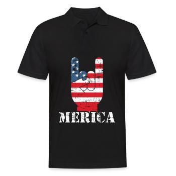 Merica Rock N' Roll Freedom Diversity Rights - Men's Polo Shirt - black - Front - Kai (181cm)