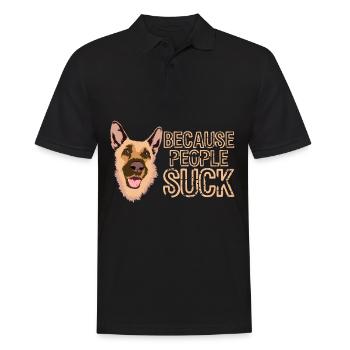 Because People Suck Cute Adorable Dog For - Men's Polo Shirt - black - Front - Kai (181cm)