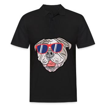 Sunglasses Cute Adorable Dog For Certified Dog - Men's Polo Shirt - black - Front - Kai (181cm)
