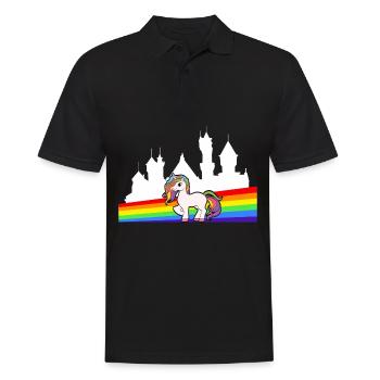 Fairy Tale Magic Colorful Myth Collection Unicorn - Men's Polo Shirt - black - Front - Kai (181cm)