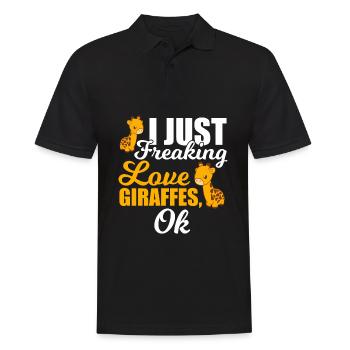I Just Freaking Love Giraffe Groß Langhalsig - Männer Poloshirt - Schwarz - Vorne - Kai (181cm)