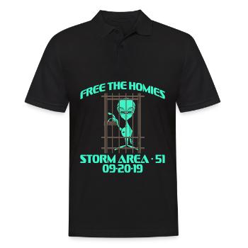 Free The Homies Storm Area 51 09/20/2019 T-shirt - Men's Polo Shirt - black - Front - Kai (181cm)