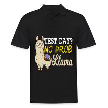 Test Day? No Prob Llama Shirt With A Cute - Men's Polo Shirt - black - Front - Kai (181cm)