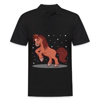Das Leben ist besser mit Pferden Design Horsing Shirt - Männer Poloshirt - Schwarz - Vorne - Kai (181cm)
