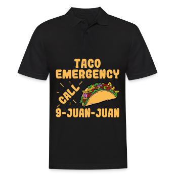"Appel d'urgence Taco 9-Juan-Juan" pour tous les - Polo Homme - noir - Devant - Kai (181cm)