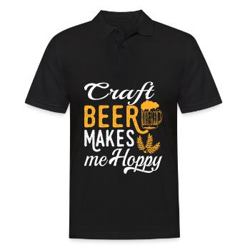 Craft Beer macht mich glücklich Tee für Alkoholiker - Männer Poloshirt - Schwarz - Vorne - Kai (181cm)
