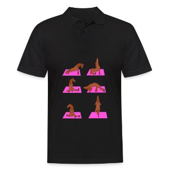 Yoga Leben ist besser mit Pferde Design Horsing - Männer Poloshirt - Schwarz - Vorne - Kai (181cm)
