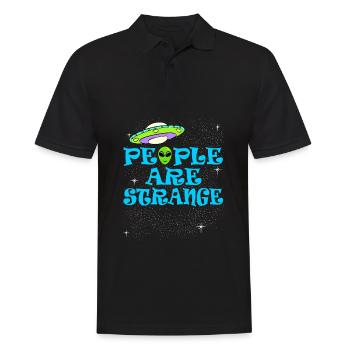 Les gens sont étranges T-shirt Design - Polo Homme - noir - Devant - Kai (181cm)