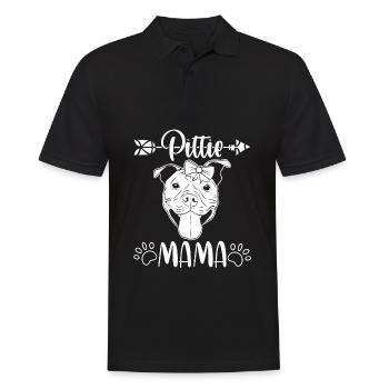 Tierkrallen Hundedesign für Pfotenbesitzer Pittie - Männer Poloshirt - Schwarz - Vorne - Kai (181cm)