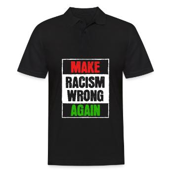 "Make racism once more" T-shirt concept - Polo Homme - noir - Devant - Kai (181cm)