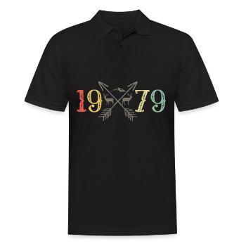 Classic Vintage 1979 Design T-shirt Design Retro - Männer Poloshirt - Schwarz - Vorne - Kai (181cm)