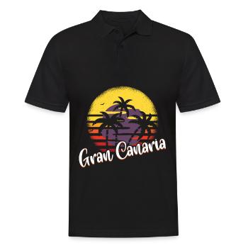 "Gran Canaria Island Spain" T-shirt Design Sun - Polo Homme - noir - Devant - Kai (181cm)