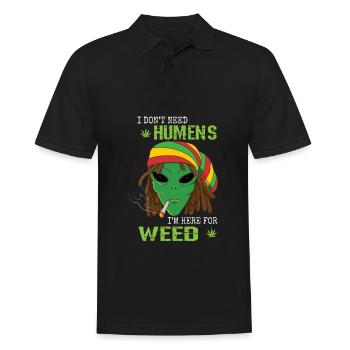 Ich brauche keine Humens Ich bin hier für Weed Weed - Männer Poloshirt - Schwarz - Vorne - Kai (181cm)